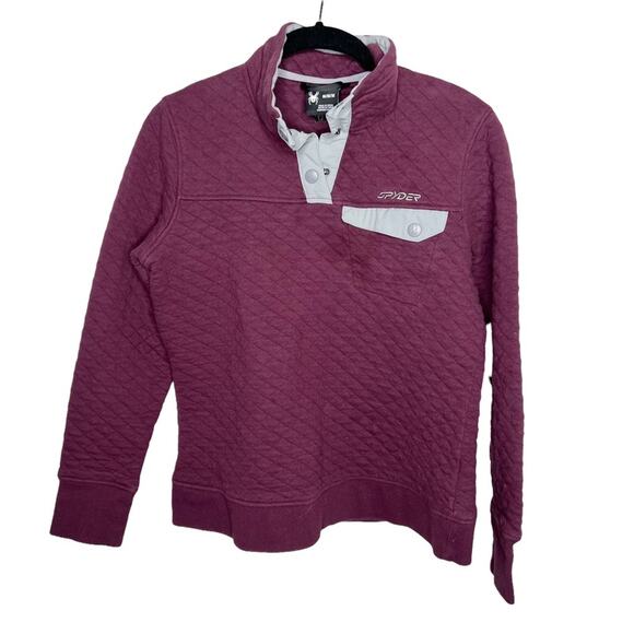 SPYDER / maroon diamond quilted pullover jacket / M - Picture 1 of 8